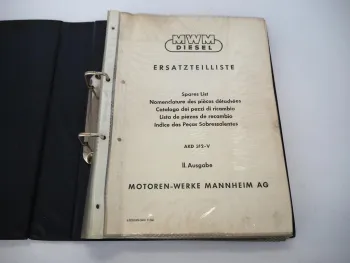 Original MWM AKD 312 V Motor Ersatzteilliste z.B. für Demag ca. 1960