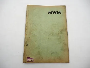 Original MWM TD15 Diesel Motor Betriebsanleitung Ersatzteilliste 1950/60er Jahre