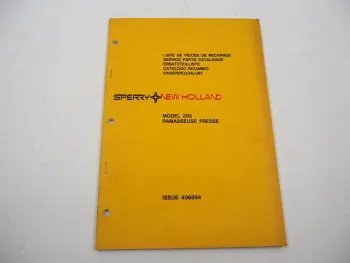 Original New Holland 295 Ramasseuse Presse Catalogue pieces de rechange 1980