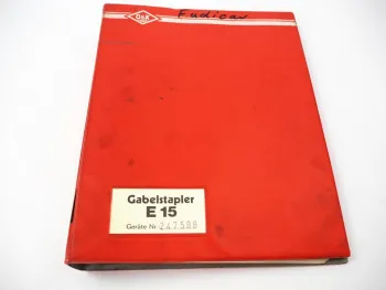 Original O&K E12 E15 Gabelstapler Betriebsanleitung Bedienung & Ersatzteilliste
