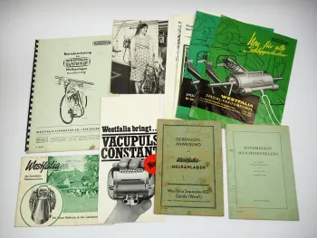 Original Posten Westfalia Melkanlagen Betriebsanleitungen Prospekte 1960er Jahre