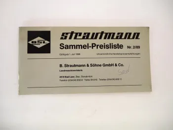 Original Preisliste BSL Strautmann Stalldungstreuer Ladewagen Kippanhänger 1989