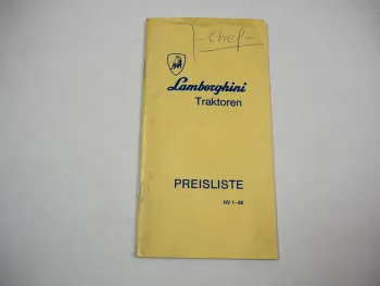 Original Preisliste Lamborghini R 235 bis 1256 Traktor C352 C553 Raupe 1980