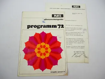 Original Preisliste Platz Pflanzenschutztechnik Spritzgeräte z.B. an Unimog 1972