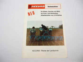 Original Prospekt Accord Landtechnik Hackmaschinen Düngerstreuer 1970er Jahre