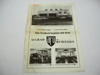 Original Prospekt ARO L25 Geländewagen Rumänien ca. 1980er Jahre