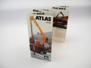 Original Prospekt Atlas 610 bis 6500 Anbau Kran für LKW 1983