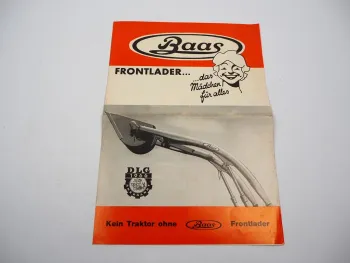 Original Prospekt Baas Frontlader Arbeitsgeräte für Schlepper 1968