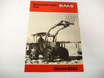Original Prospekt Baas Frontlader für Fiat Schlepper 1970er Jahre