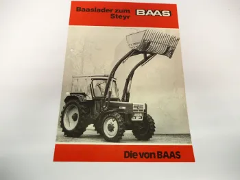 Original Prospekt Baas Frontlader für Steyr Schlepper 1970er Jahre