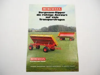Original Prospekt Bergmann Z 90 130 Zweiseitenkipper Anhänger 1980/90er Jahre