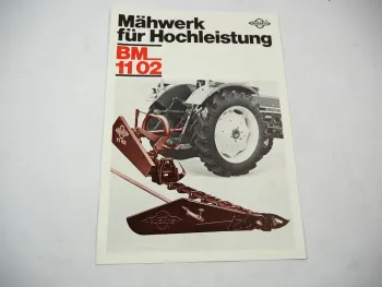 Original Prospekt Busatis BM1102 Mähwerk an IHC Schlepper 1983