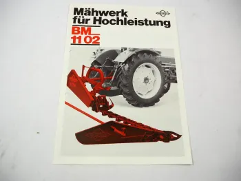 Original Prospekt Busatis BM1102 Mähwerk an IHC Schlepper 1984
