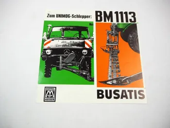 Original Prospekt Busatis BM1113 Mähwerk für Unimog U34 bis U100 von 1976