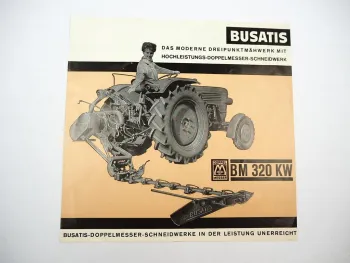 Original Prospekt Busatis BM320 KW Mähwerk am Deutz Schlepper 1969