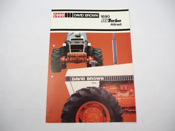 Original Prospekt Case David Brown 1690 Turbo Allrad Traktor 1983
