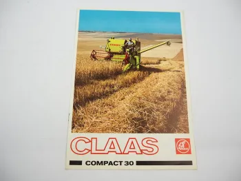 Original Prospekt Claas Compact 30 Mähdrescher 1975 mit technischen Daten