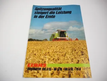 Original Prospekt Claas Dominator 78 S 88 98 108 S/SL Mädrescher 09/1988