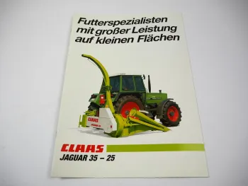 Original Prospekt Claas Jaguar 25 35 Anbauhäcksler am Fendt Farmer 308 08/1988