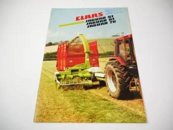 Original Prospekt Claas Jaguar 51 61 75 Feldhäcksler am IHC 885 XL & MF Schlepper