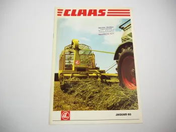 Original Prospekt Claas Jaguar 60 Gezogener Feldhäcksler 1978 mit 8 Seiten