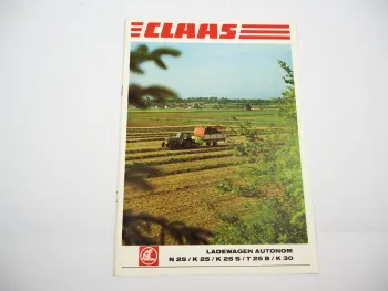Original Prospekt Claas N25 K25 K25S T25B K30 Ladewagen Autonom an Fendt 1979