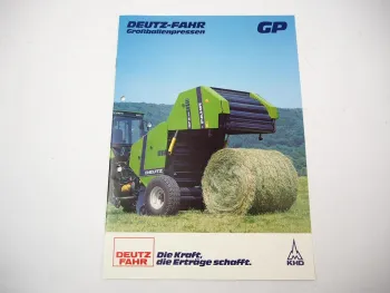 Original Prospekt Deutz Fahr GP 2.30 2.50 Großballenpressen ca. 1985