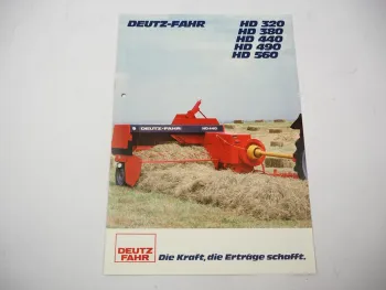 Original Prospekt Deutz Fahr HD 320 380 440 490 560 Hochdruckpresse 1984
