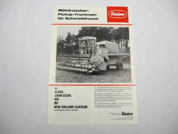 Original Prospekt Diadem Pickup Trommel an Mähdrescher Claas 1970er Jahre