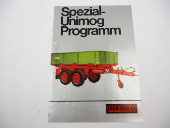 Original Prospekt Diedam UK UE UT Kippanhänger für Unimog 1970er Jahre