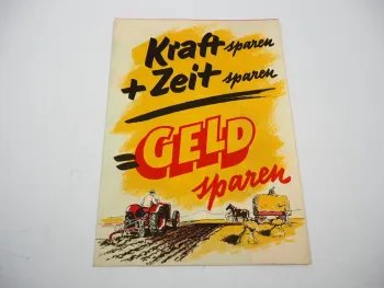 Original Prospekt Dunlop Reifen für Schlepper Traktor Landwirtschaft 1950er J.