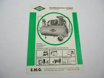 Original Prospekt EMG 1500 Kesselkompressor fahrbar & stationär 1960er Jahre