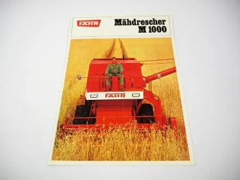 Original Prospekt Fahr M 1000 Großmähdrescher Ernte Landtechnik mit 4 Seiten