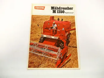 Original Prospekt Fahr M1250 Hydromat Mähdrescher mit technischen Daten 1970