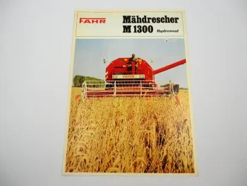 Original Prospekt Fahr M1300 Hydromat Mähdrescher 1973