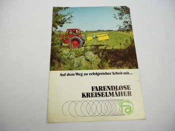 Original Prospekt Farendlose RS 151 165 Kreiselmäher an Volvo Schlepper