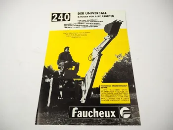 Original Prospekt Faucheux Frontlader 240 für Traktoren Radler Stapler