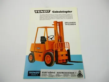 original Prospekt Fendt DFG TFG 2500 H Gabelstapler 1979 Werk II Kempten