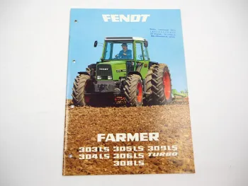 Original Prospekt Fendt Farmer 303 304 305 306 308 309 SL Traktor 1982