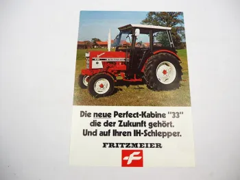Original Prospekt Fritzmeier Kabine 33 FK9215 für IHC Schlepper 1980er Jahre