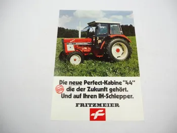 Original Prospekt Fritzmeier Kabine 44 FK9215 für IHC Schlepper 1980er Jahre