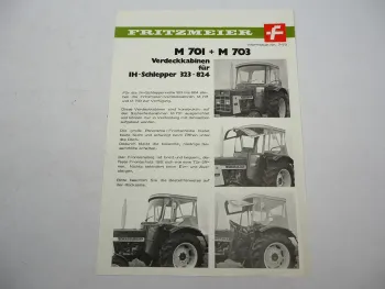 Original Prospekt Fritzmeier Kabine M701 M703 für IHC Schlepper 1973