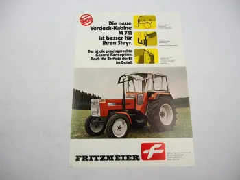 Original Prospekt Fritzmeier Kabine M711 für Steyr Schlepper ca. 1980er Jahre