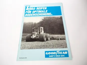 Original Prospekt Good Year Terrareifen für Traktoren und Zugmaschinen 09/1984