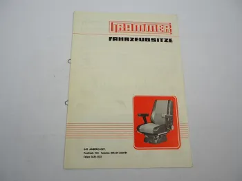 Original Prospekt Grammer Fahrzeugsitze für Traktor Stapler Baumaschine 1970er