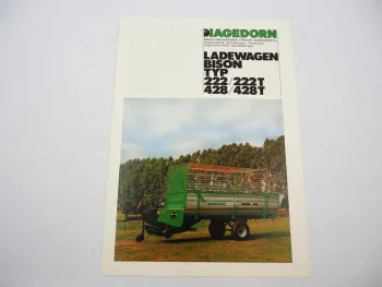 Original Prospekt Hagedorn 222 428 Ladewagen Bison ca. 1970er mit techn. Daten