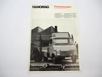 Original Prospekt Hanomag F 45 55 65 66 75 LKW Pritschenwagen 1970er Jahre