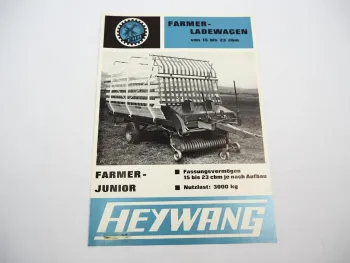 Original Prospekt Heywang Farmer Ladewagen Junior Senior 1969