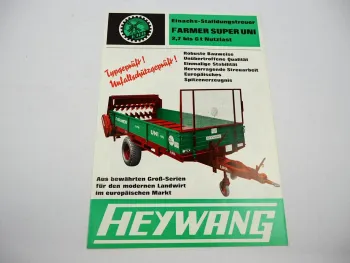 Original Prospekt Heywang Farmer Super Uni Einachs Stalldungstreuer 1972