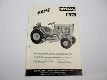Original Prospekt Holder B16 Kleinschlepper mit 12 PS 1970er Jahre